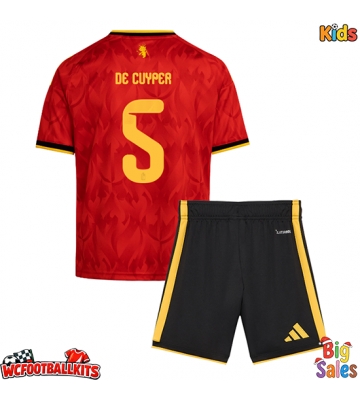 Belgium Maxim De Cuyper #5 Replica Home Stadium Kit for Kids World Cup 2026 Short Sleeve (+ pants)